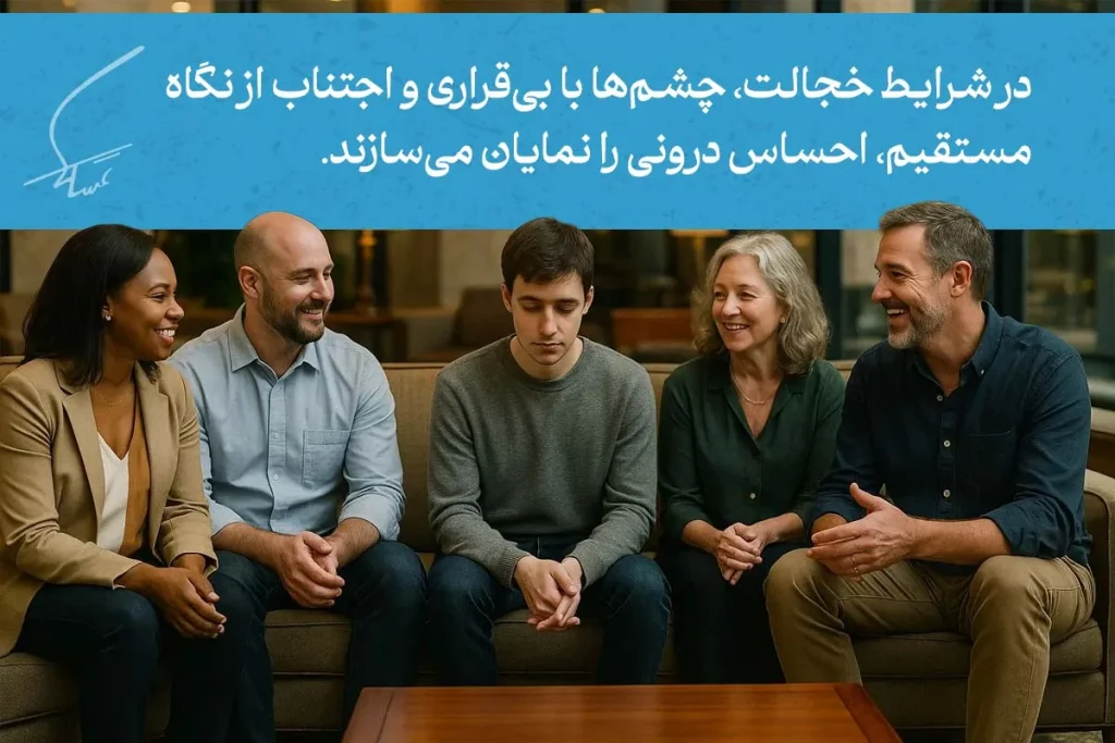 انواع زبان بدن چشم و هر آنچه که باید بدانیم 5 زبان بدن چشم در این تصویر، احساسات درونی افراد را نشان میدهد که با نگاه و تماس چشمی خود بیان میکنند.