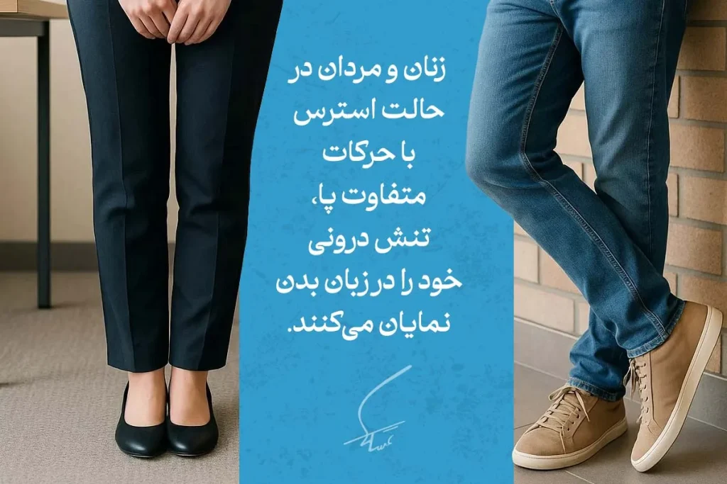 انواع زبان بدن پاها در زنان و مردان در موقعیت های مختلف 5 leg body language 4