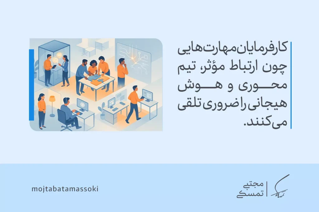 راهنمای کامل مهارتهای نرم در محیط کار و روش تقویت 4 تصویر یک محیط کاری است که در آن مهارتهای نرم مانند همکاری تیمی و هوش هیجانی برای برقراری ارتباط مؤثر و حل مشکلات ضروری است.