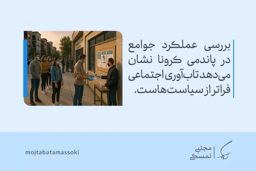همه چیز درباره تابآوری اجتماعی: تعریف، اهمیت، عوامل و راهکارها 7 تصویری از همکاری مردم در پاندومی کرونا؛ نشان میدهد تابآوری اجتماعی وابسته به همبستگی جمعی است نه فقط سیاستها.