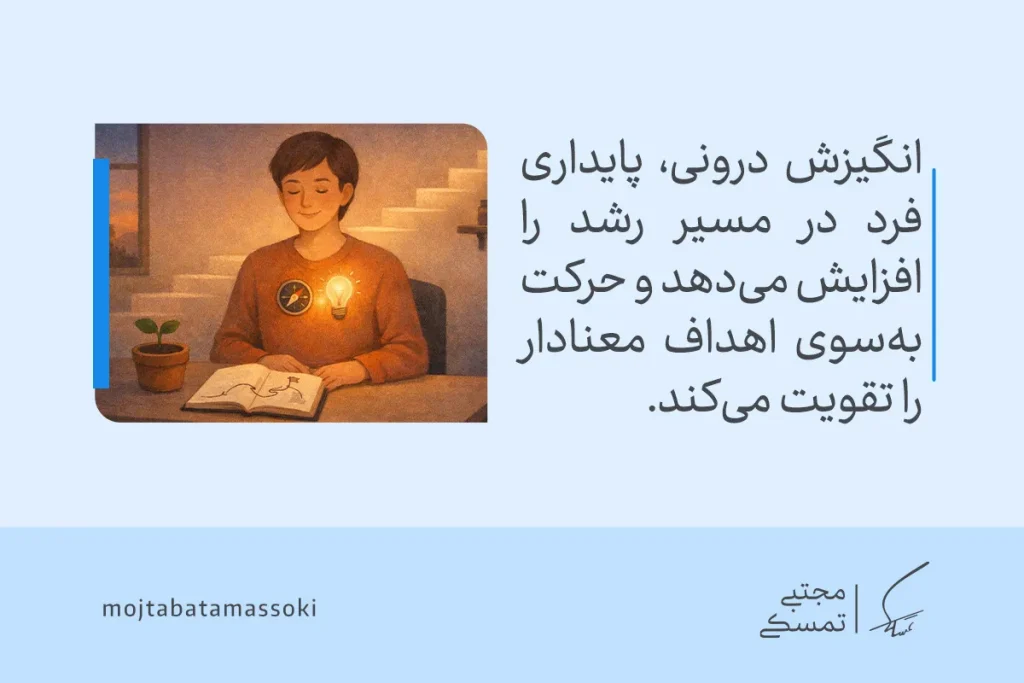 تعریف هوش هیجانی: مهارتها،کاربردها و مثال های EQ 4 تصویری از نوجوانی در حال مطالعه که با انگیزش درونی نشان میدهد هوش هیجانی پایداری در مسیر رشد و حرکت به سوی اهداف معنادار را تقویت میکند.