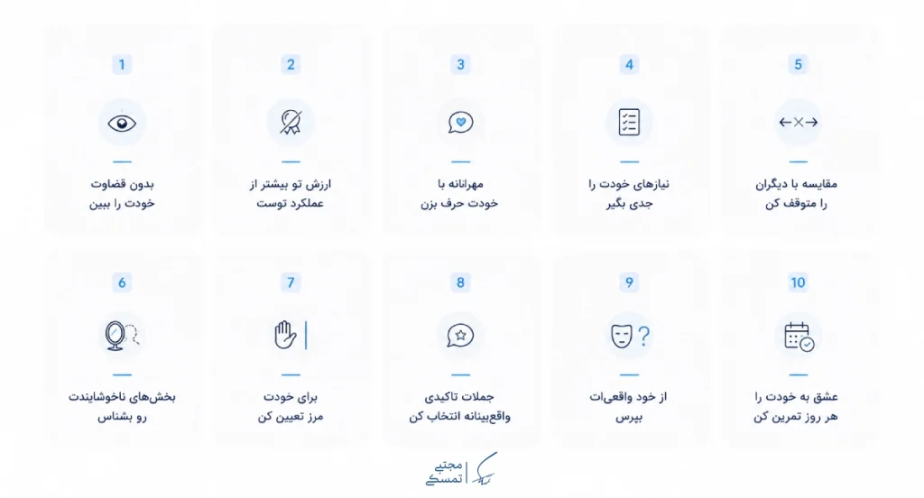 چک‌لیست ۱۰ تمرین عملی برای عشق به خود