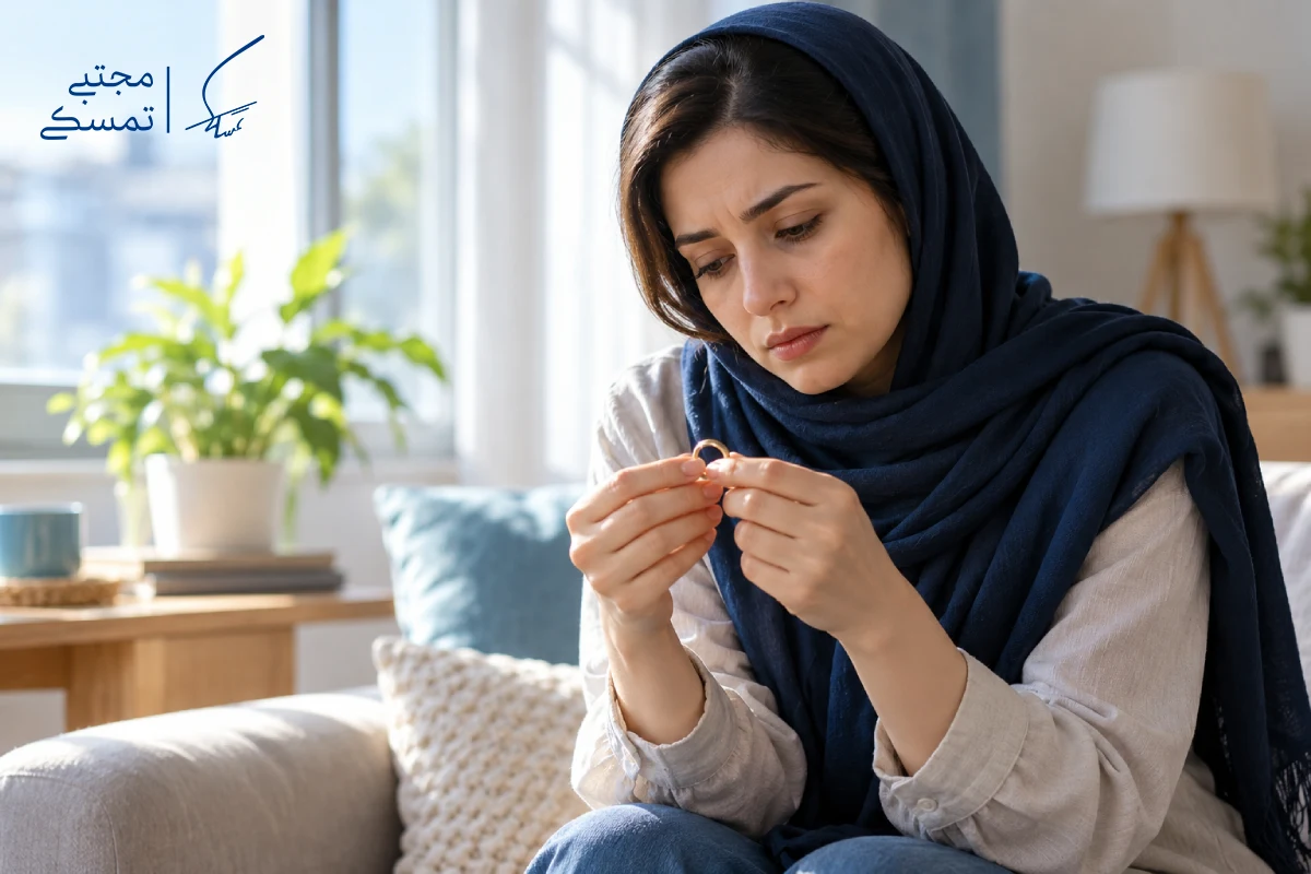 زن در حال تأمل درباره اینکه قبل از طلاق چه باید کرد